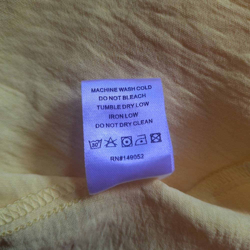 Fashion Nova Butter Yellow Tie Front Smocked Midi Dress Size Large - Picture 8 of 8